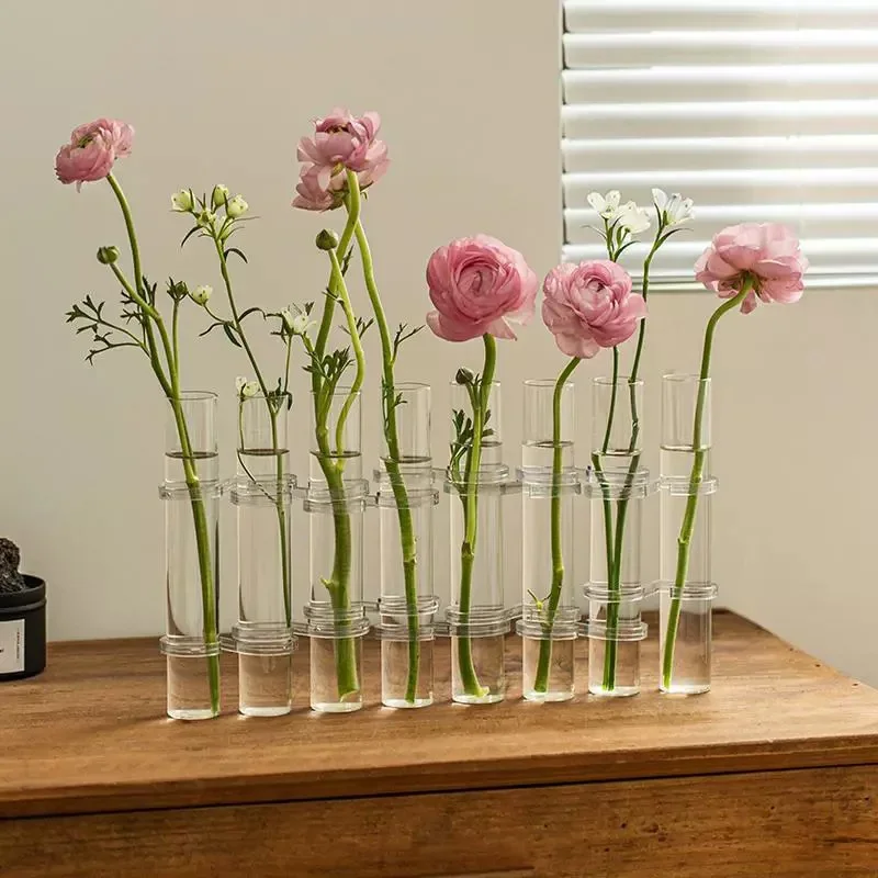 Test Tube Vases, High Appearance Glass Ornaments, Fresh Flowers, Hydroponic Planters, Combination Flower Vase Decorations