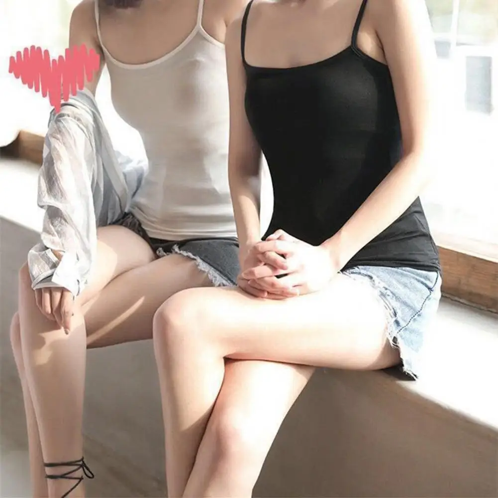 Slim Fit Tank Top Women's Summer Sling Vest Square Collar Sleeveless Camisole Lightweight Streetwear Tank Top for Slim Fit Solid