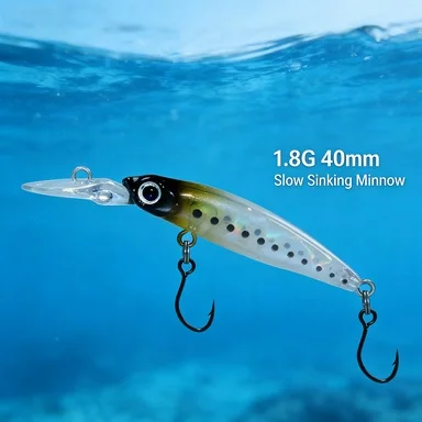Señuelo MUKUN Minnow hundible con acabado láser – Para trucha