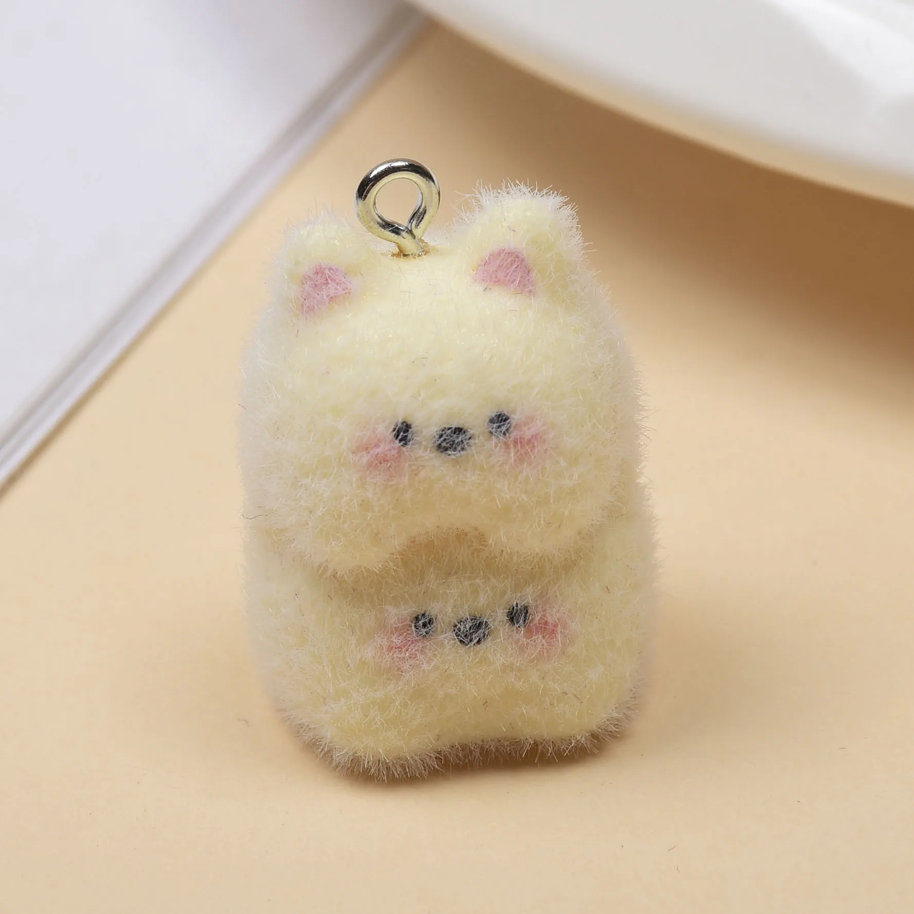 30pcs Flocking resin Charms Cartoon Resin animal Pendant For Earrings Keychains Making DIY Jewelry Accessories wholesale
