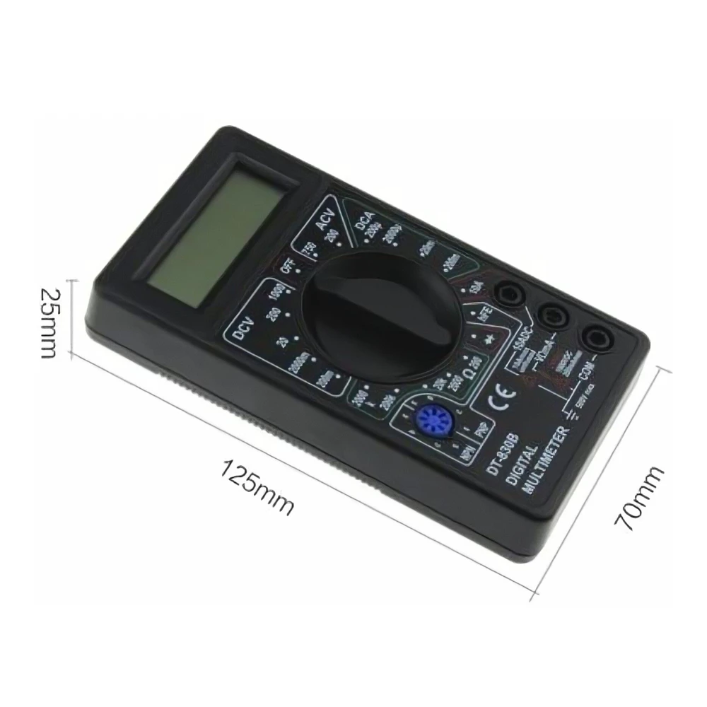 LCD Digital Multimeter DT-830B Mini Handheld Multimeter for Voltmeter Ammeter AC/DC 750/1000V Ohm Tester Meter With Probe