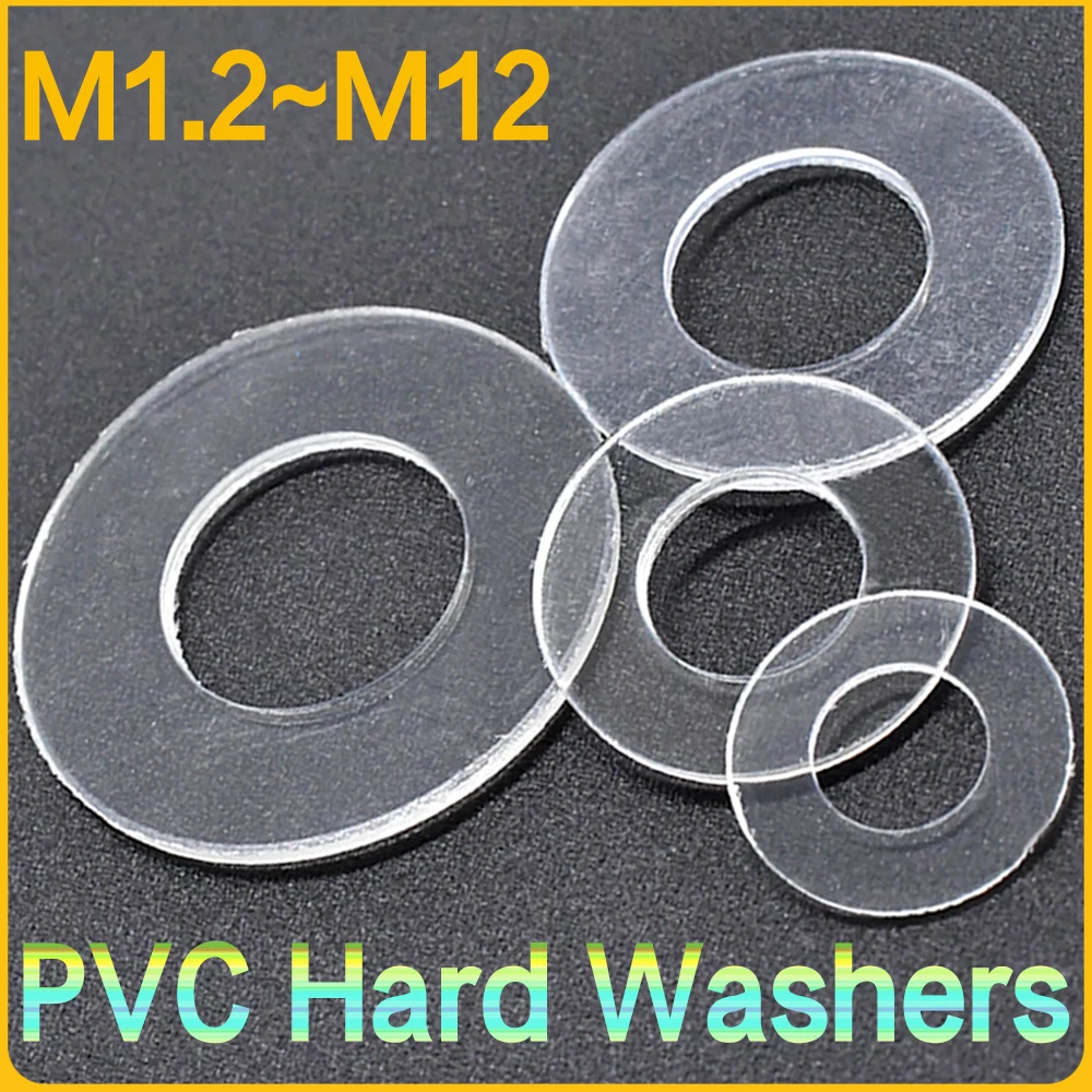 M1.2~M12 PVC Hard Washer Transparent High Temperature Resistance Clear Plastic Insulation Gasket Shockproof or Leakproof washers