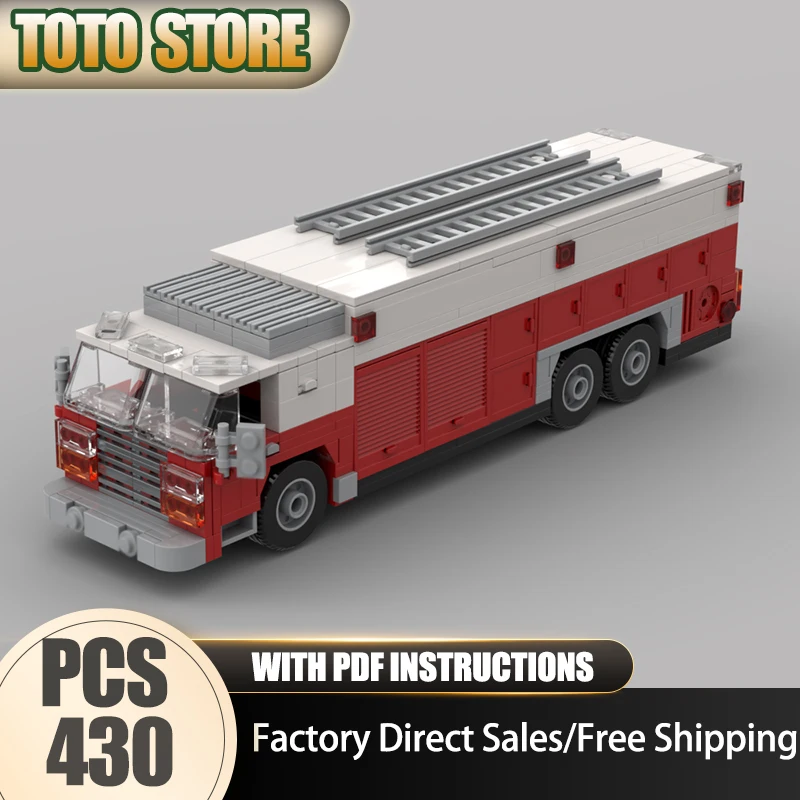 

Пожарная модель Moc, строительные кирпичи, стильная тяжелая спасательная модель, технология, модульные блоки, игрушки, сделай сам, сборка, рождественские подарки