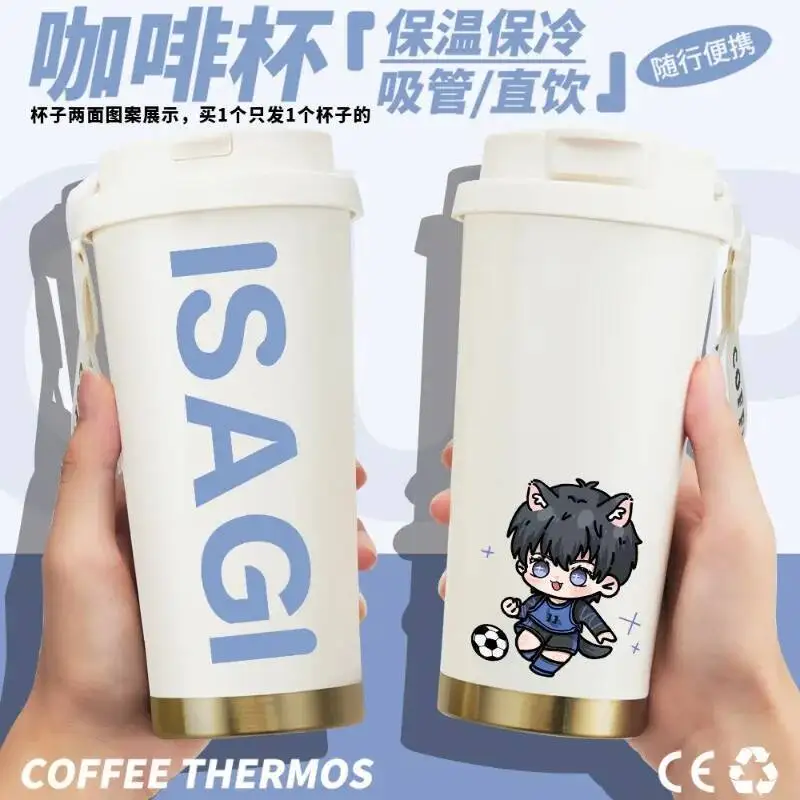 

Anime Game BLUE LOCK Cos Chigiri Hyoma Bachira Meguru Isagi Yoichi Rin Itoshi Etc. Unisex Double Drink Cover Thermos Cup Gift