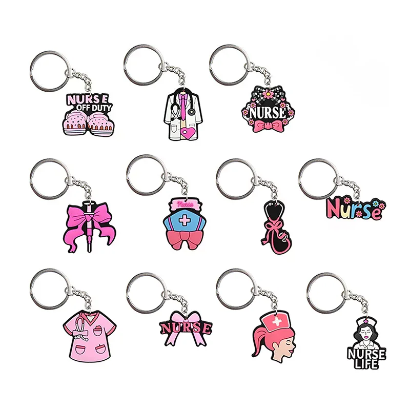 

10PCS Medical Keychain Stethoscope Nurse Uniform For Nurse Doctor Keyring Women Men Fashion Medical Key Accessories Friends Gift