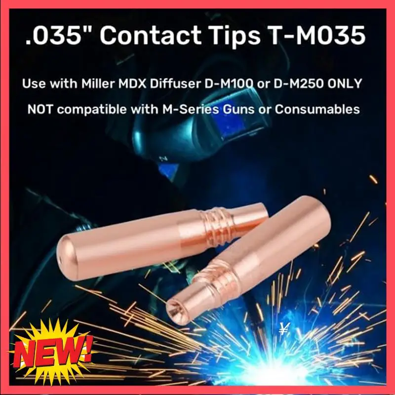 

B17C 50Pcs MIG Welding Contact Tips 0.9Mm For Miller MDX Series MIG Torch Use With Miller MDX Diffuser D-M100 D-M250 T-M035