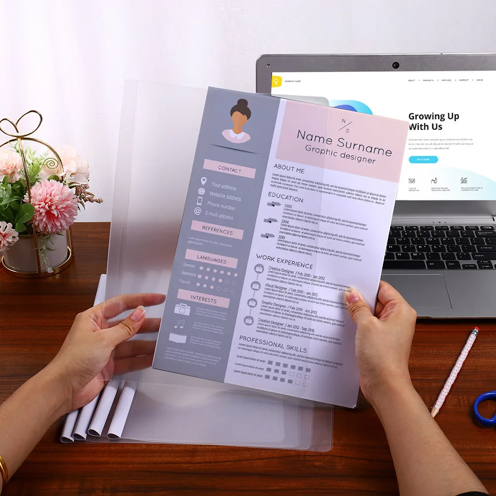 

20Pcs Transparent File Folder Sliding Bar A4 Document Organizer High Capacity Paper Cover Case Office School Files