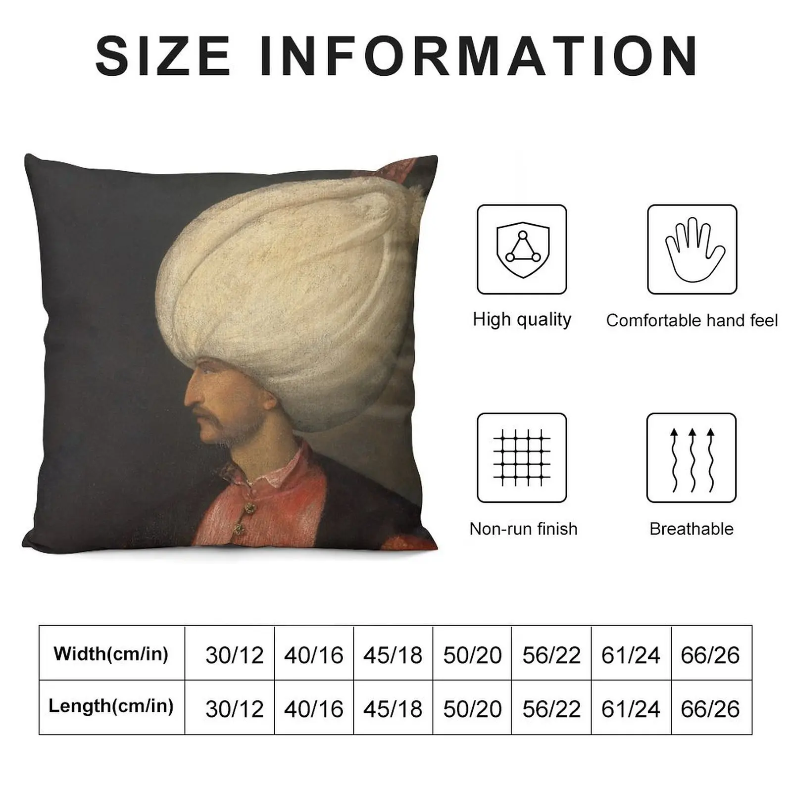 Ottoman Painting: Portrait of the Sultan Suleiman the Magnificent Throw Pillow Sofa Cushion Cover bed pillows pillow