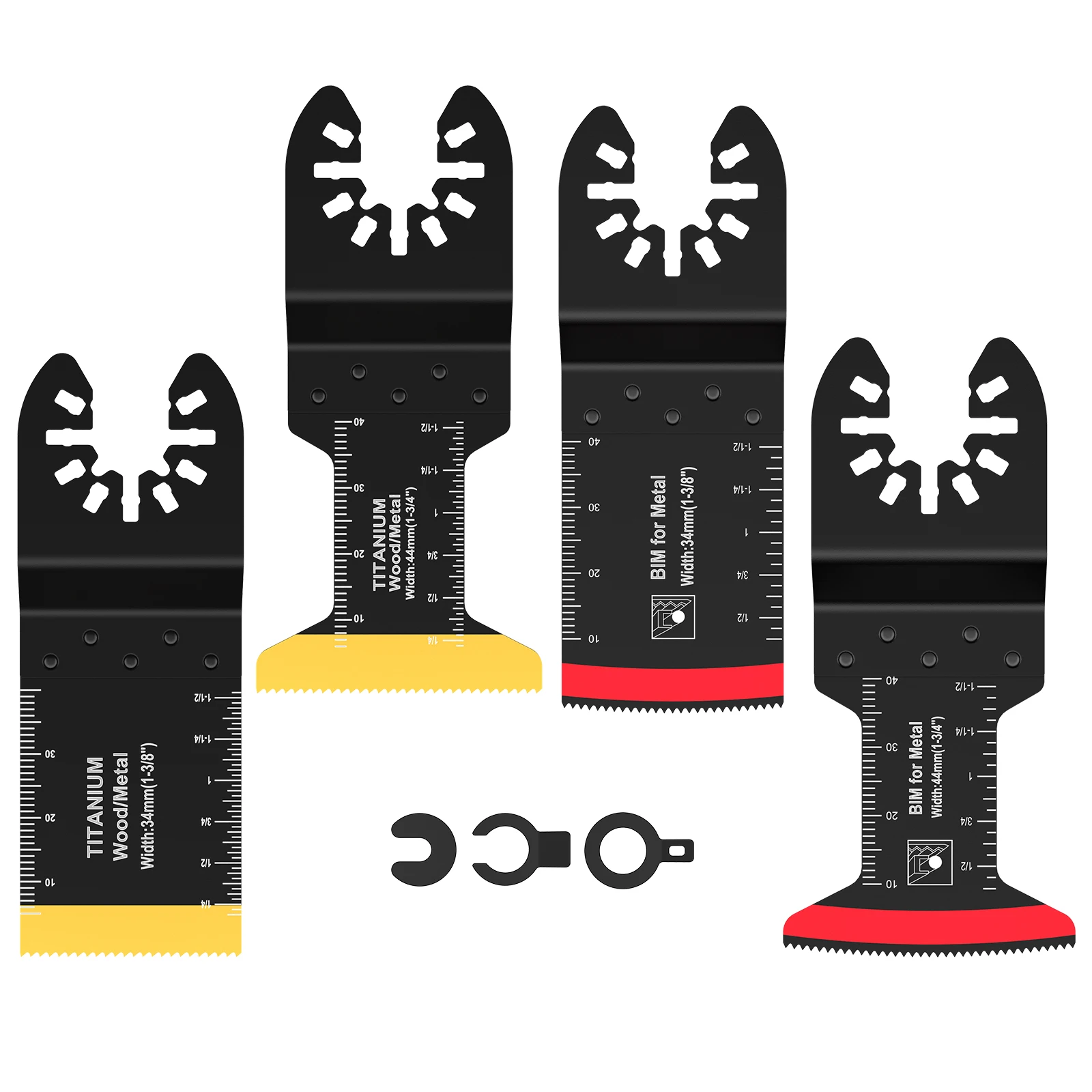 4Pcs Titanium Bi-Metal Oscillating Saw Blade Multipurpose Arc Edge Oscillating Multitool Blades Metal Cutting Oscillating Tool