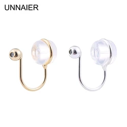 2/10 pcs UNNAIER Silicone Ear Clip Accessories Painless Clip-on No Piercing Women's Stud to Ear Clip Converter Jewelry 2023Trend
