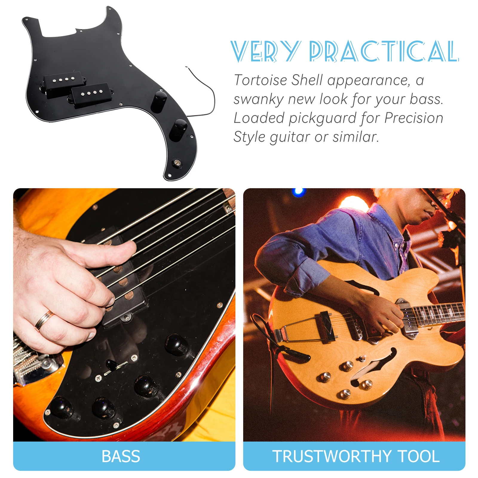 

Bass Pickup Kit 3 Ply Prewired Loaded Pickguard For Pb Bass Tortoise Shell Sss 3-Layer Guitar Replacement Part