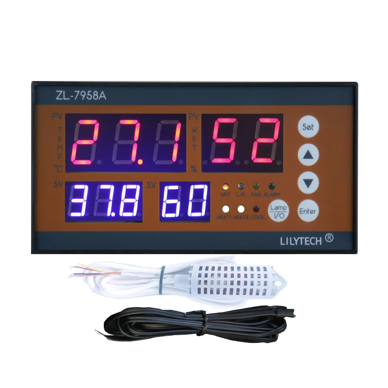 

ZL-7958A, Incubator Controller with Standalone Cooling, Dehumidifying and DC Turner Motor Control, Sensor Option for Super Wet