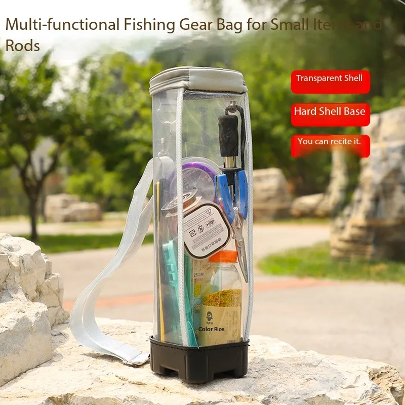 

Outdoor Mini Transparent 4045cm Small Object Rod Special Waterproof Rod Short Bag Fish Road Ya Hard Shell Rod Bag Fishing Gear