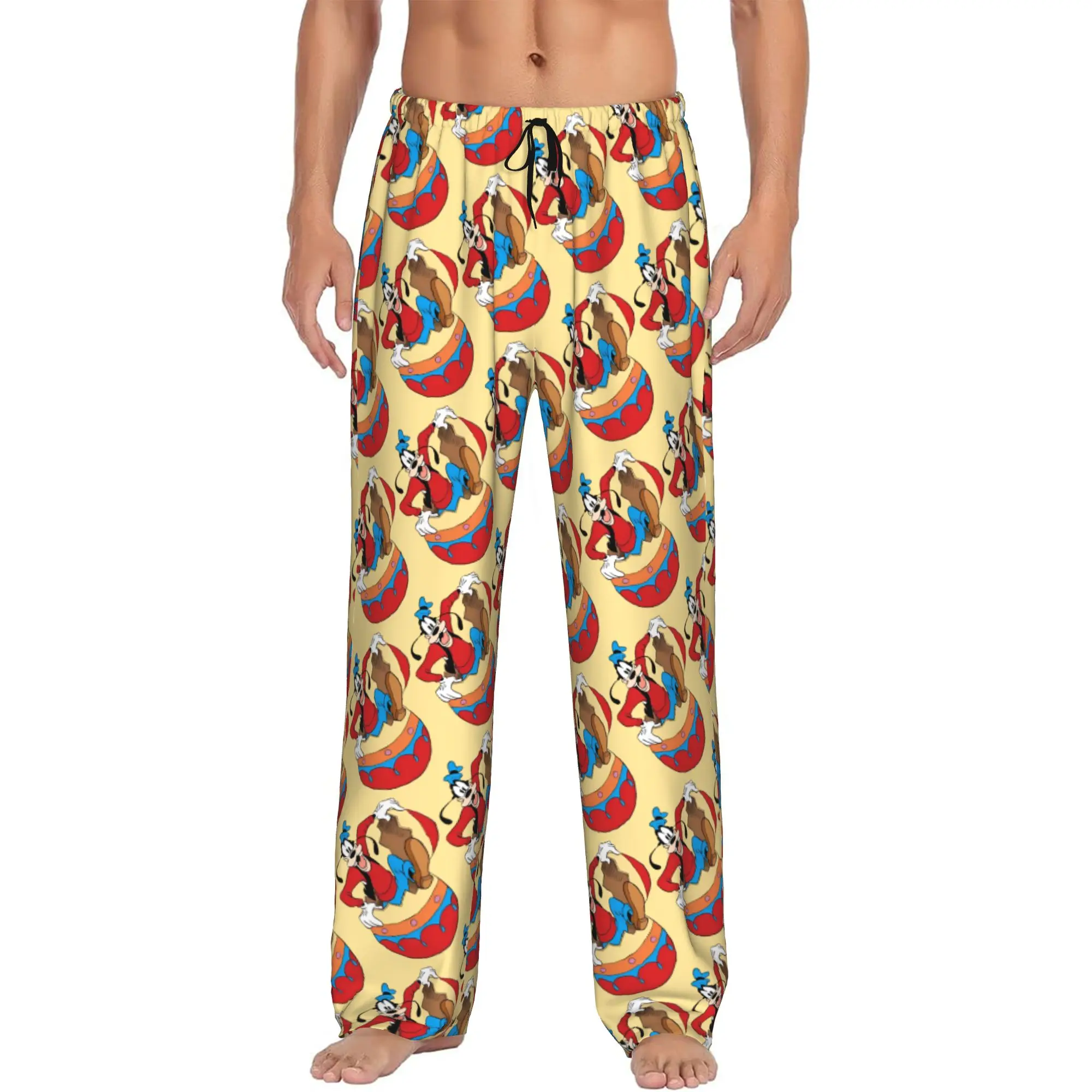 

Custom Printed G-Goofy Goof Pajama Pants for Men Anime Cartoon Sleep Sleepwear Bottoms with Pockets