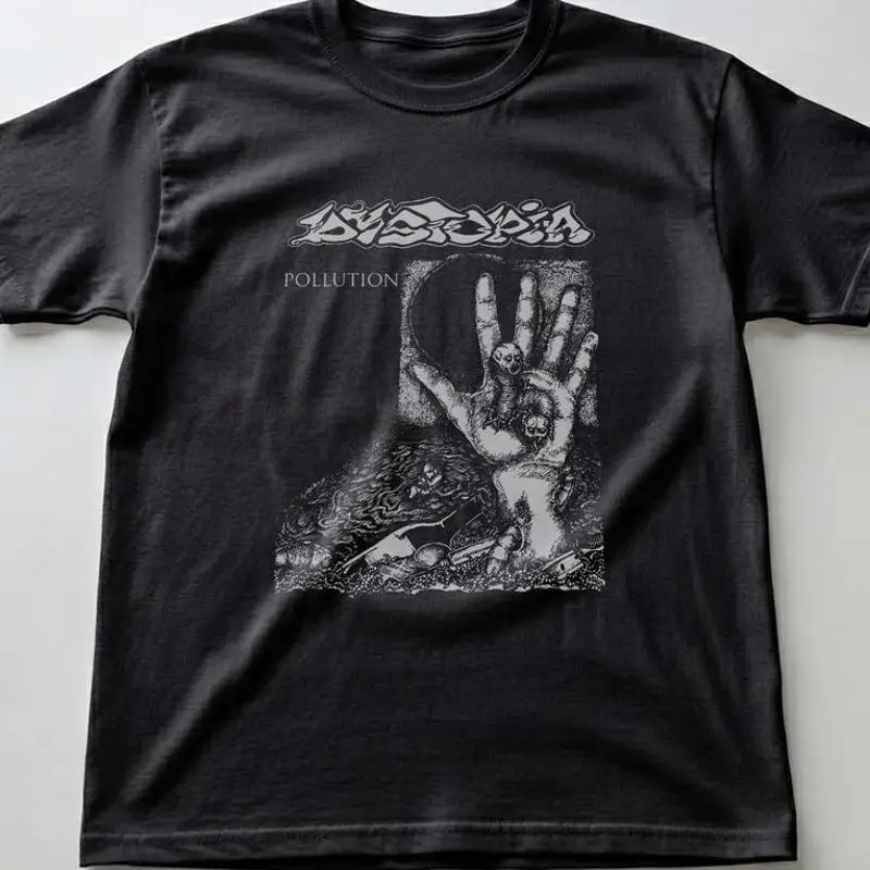 Dystopia Pollution Retro 90s Crust Punk T-Shirt