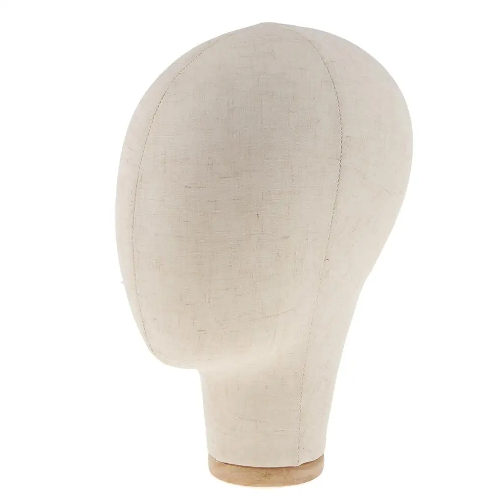 Canvas Mannequin Head for Wig Making Hat Display Head Model Holder for Home and Salon Styling