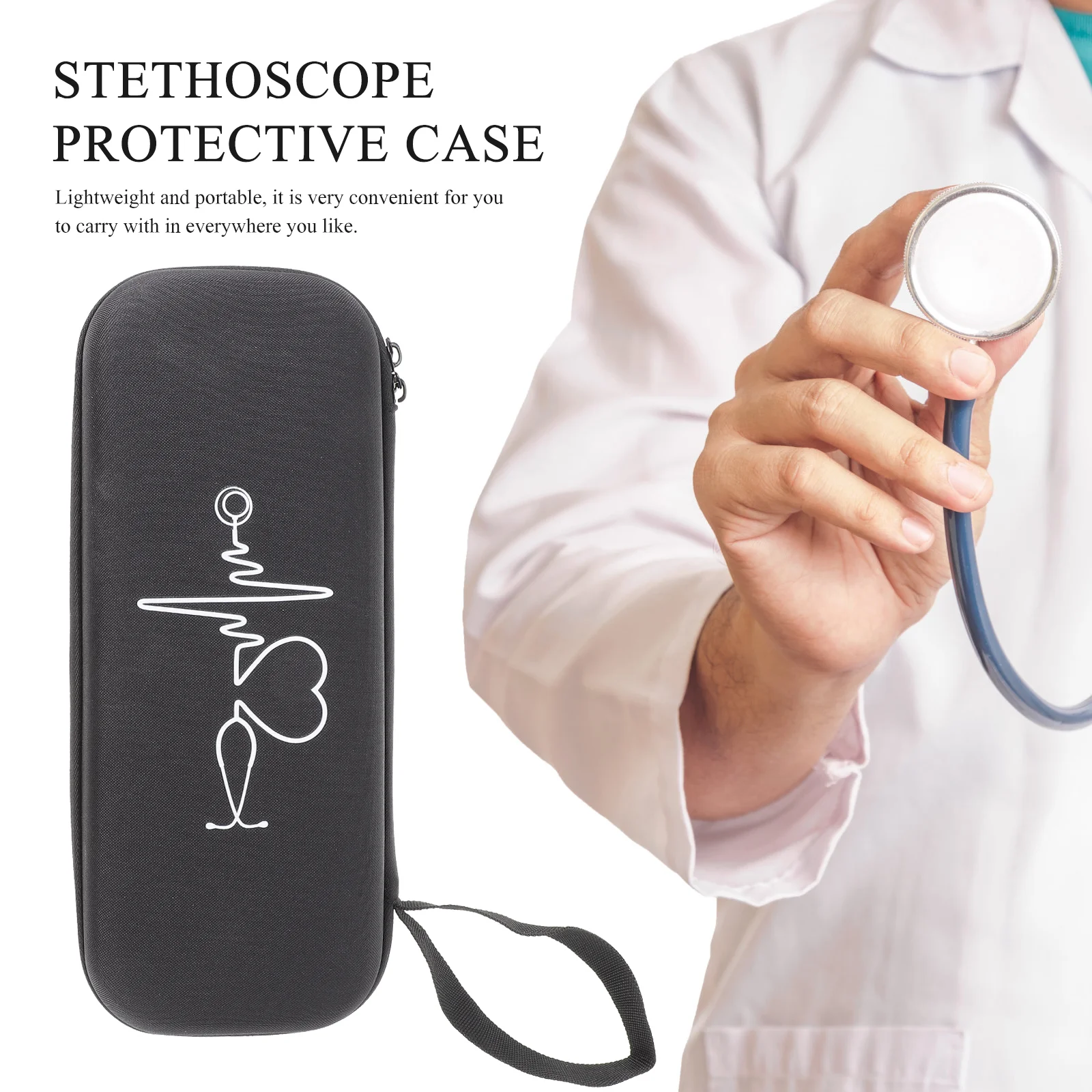 Travel Accessories Stethoscope Case Protective Bracket Necessity Holder for Nurse Black Work