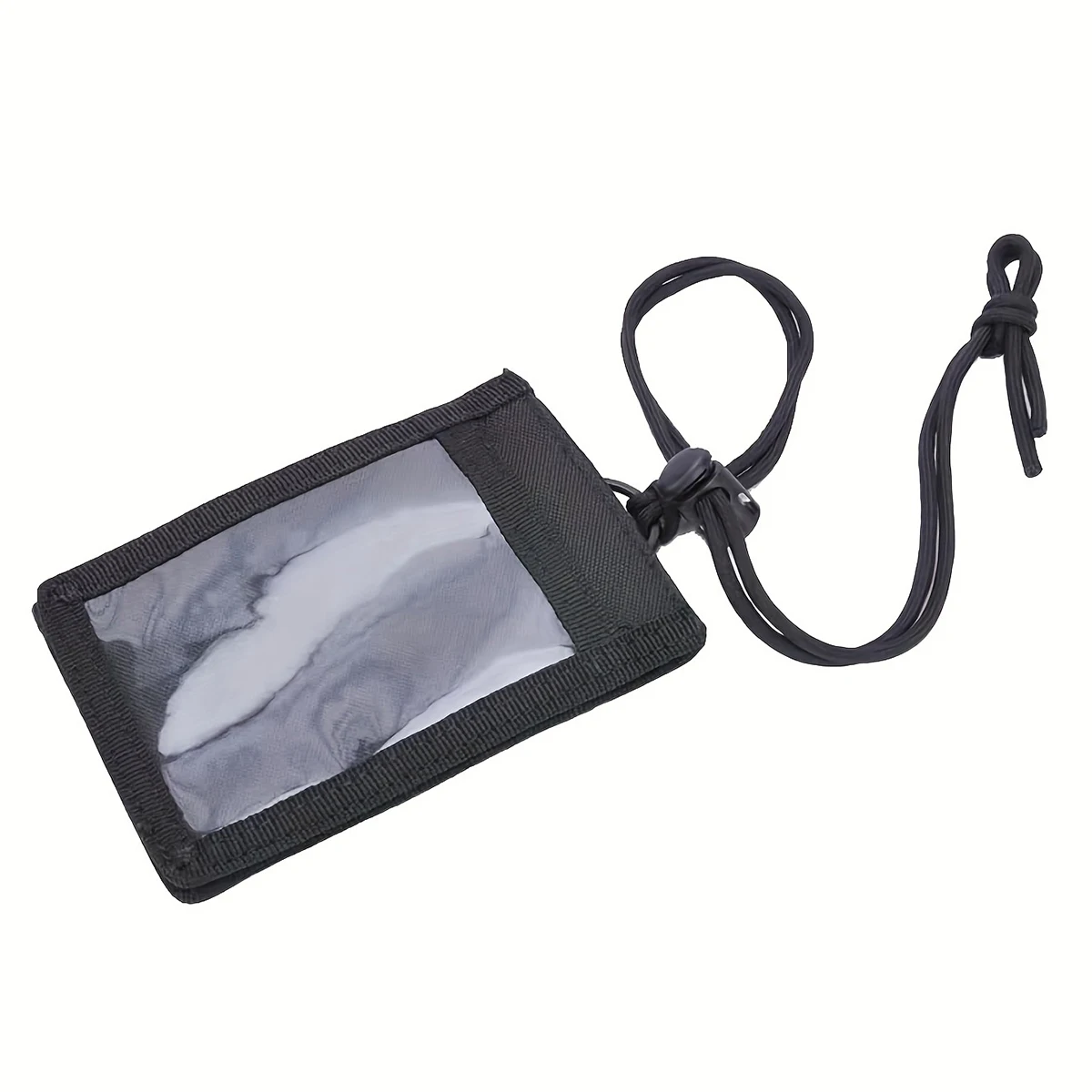 Solid-color nylon waterproof travel document case, outdoor tactical multi-functional lanyard document case, portable card case