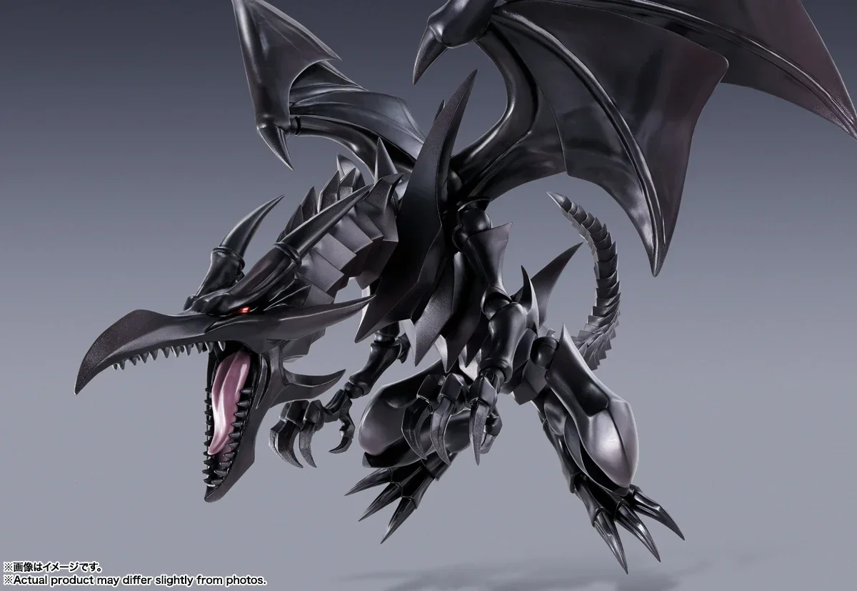 Original Bandai SHM Red Eye Black Dragon Action Figure Yu-gi-oh! Official Card Games Anime Figurine Collectble Black Dragon Toys