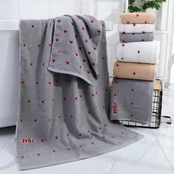 Love Embroidery Bathrooms Accessories For Home Garden Large Shower Bath Towels Beach Large and Thick Bath Towel Gym Spa Hotel