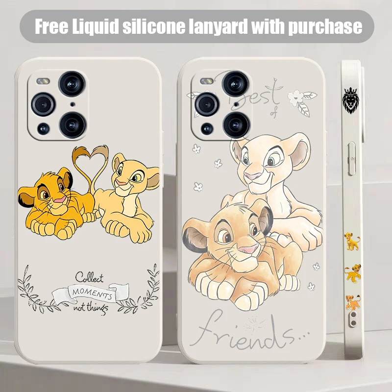 

Disney Lion King Phone Case For OPPO Find X2 X3 X5 Pro Lite Neo Reno 2 Z 5 6 7 8 10 Lite Pro Liquid Left Rope Shell Cover Capa