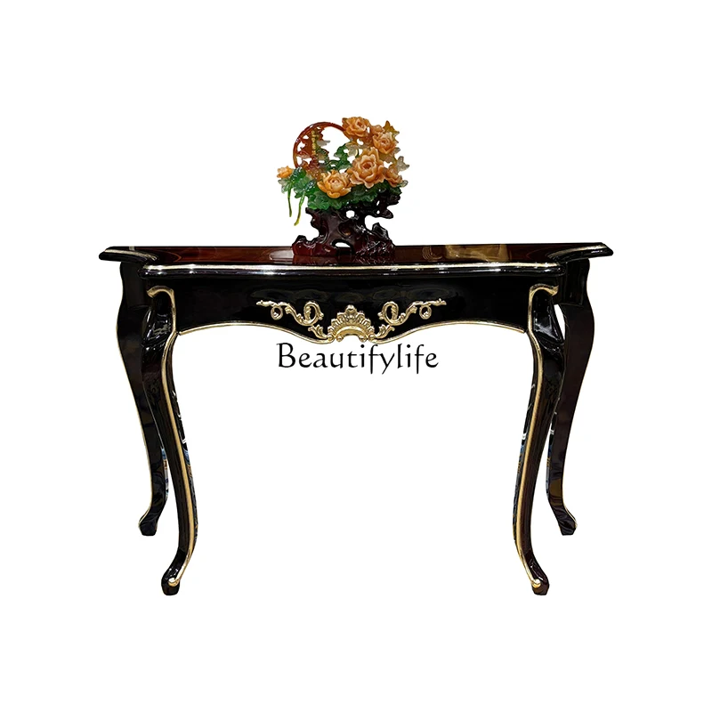 

French entrance table, European solid wood palace luxury carved decoration table