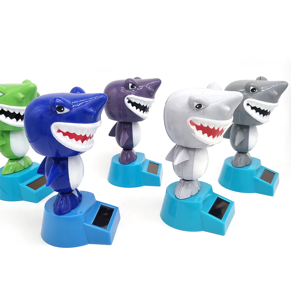 Cartoon Shark Solar Shake Head Doll Car Vehicle Dashboard Decor Ornament Gift Home Ornaments Crafts