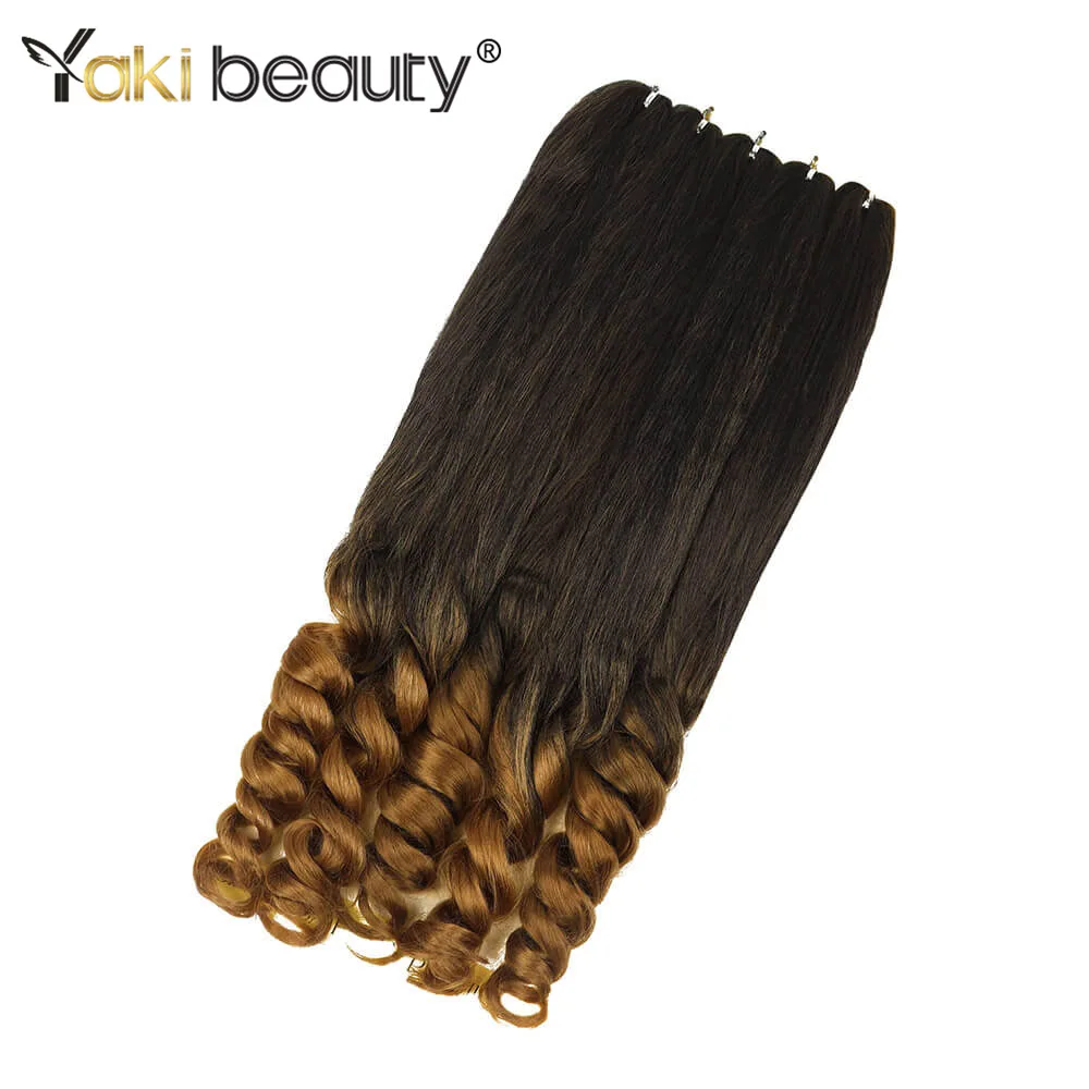 Syntetyczne włosy do warkoczy francuskich boho, kręcone, czarne, wstępnie rozciągnięte, profesjonalnej jakości do warkoczy szydełkowych, ustawianie w gorącej wodzie, 5 paczek/partia