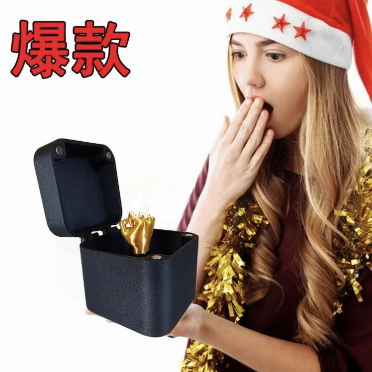 Creative Gag Present Christmas Holiday Joke Trick Prop Middle Finger Pop Up Surprise Box
