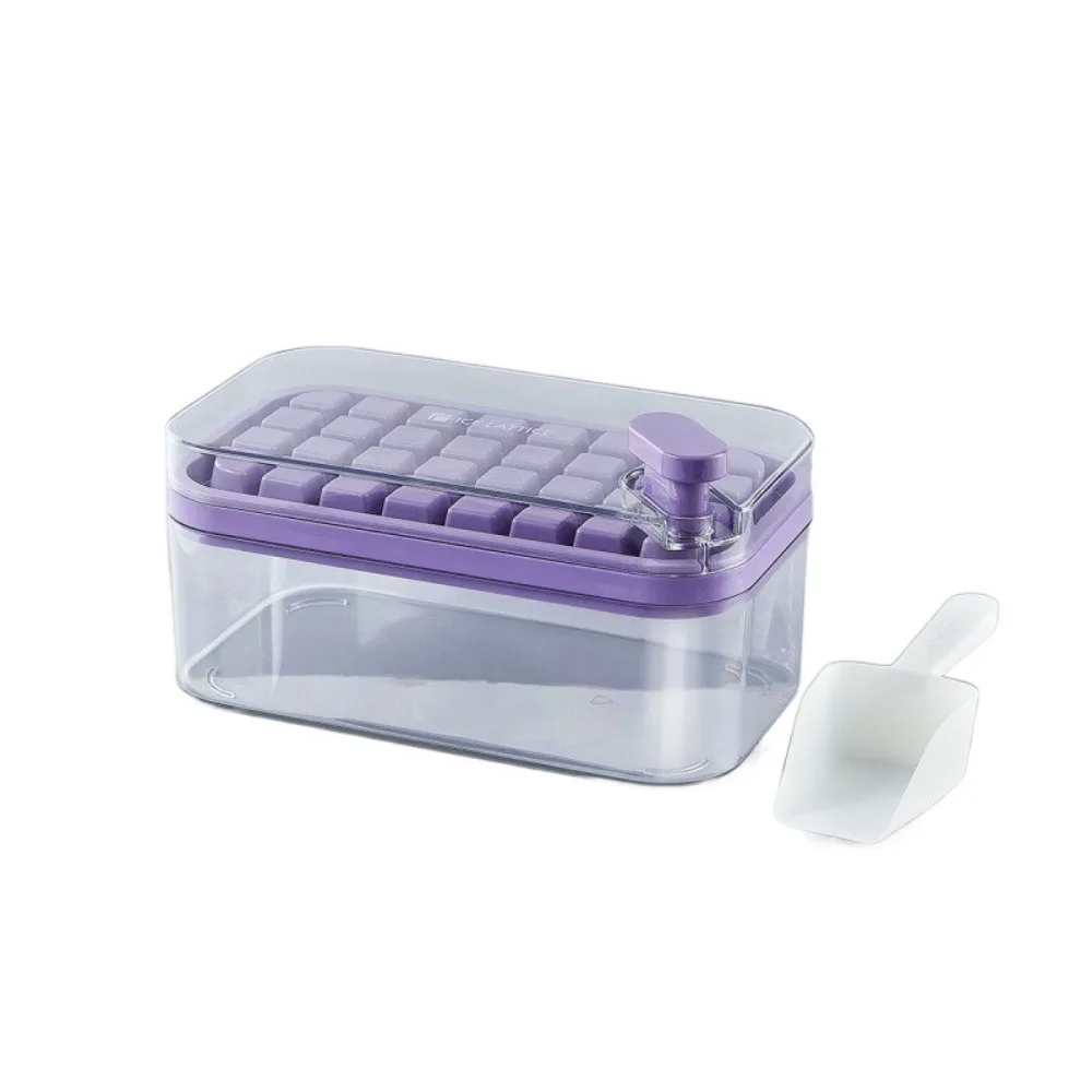 

Homemade 32/64 Grid Ice Cube Maker Box Press-Type High-Capacity lce Storage Box Reusable Easy Release Ice Cube Molds Summer