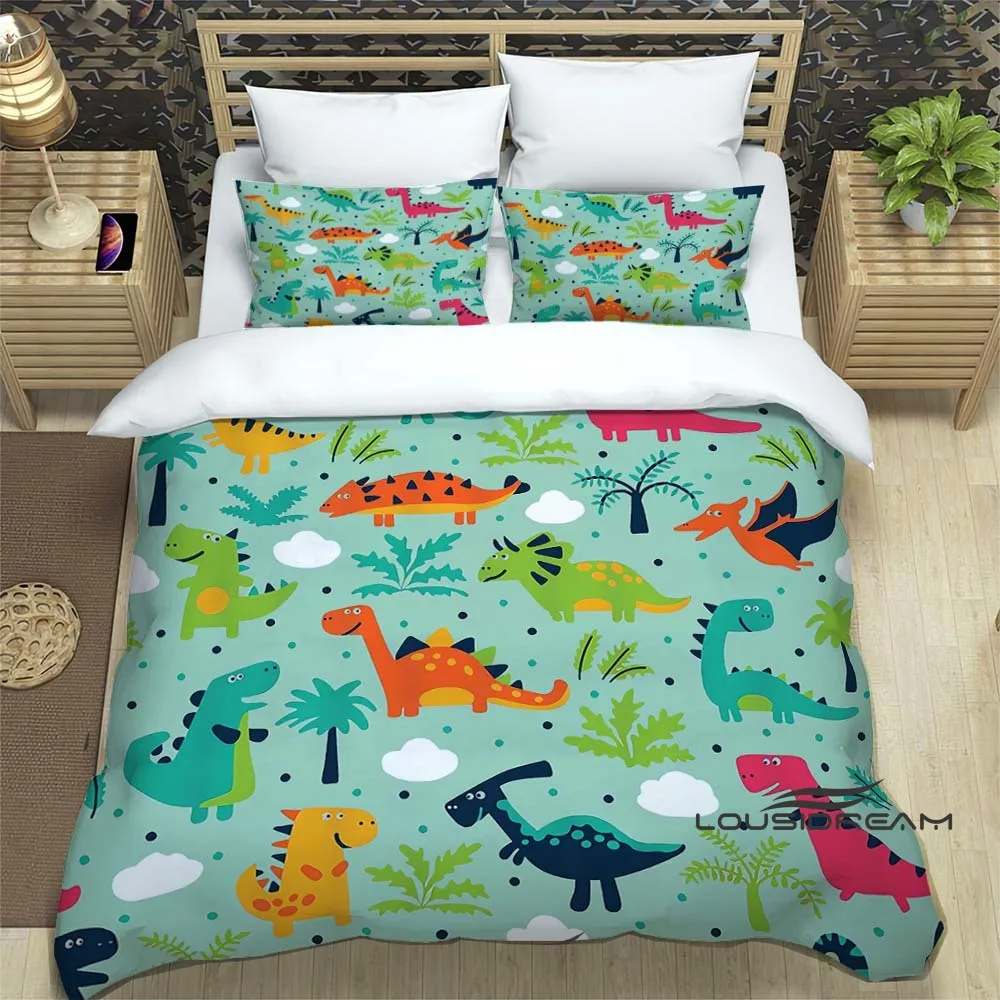 

Cute Cartoon Dinosaur Bedding Set Fashion 3D Printing Home Decoration Boy Girl King Size Bedding Set Quilt Cover Pillowcas