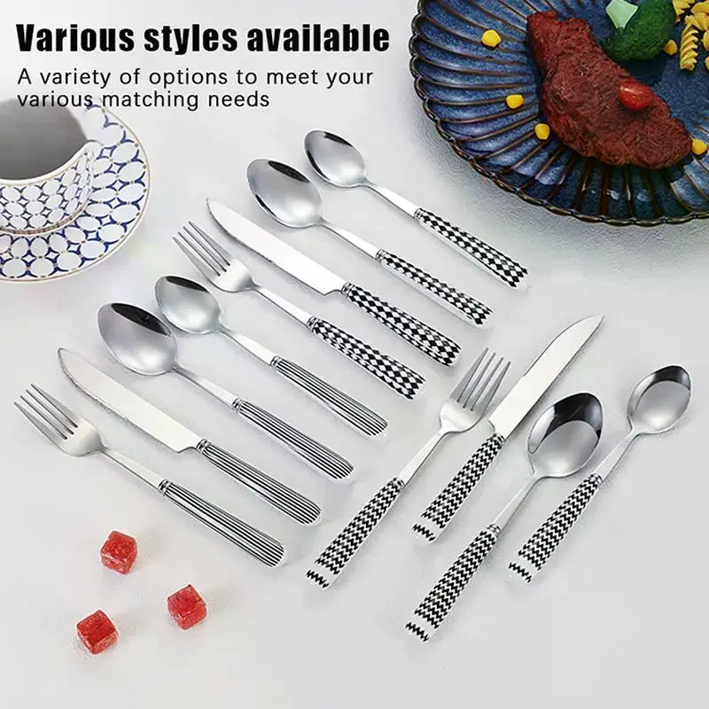 2/4PCS Western Restaurant Stainless Steel Tableware Korean Wave Point Retro Ins Fork Butter Spoon Set Household Steak Tableware