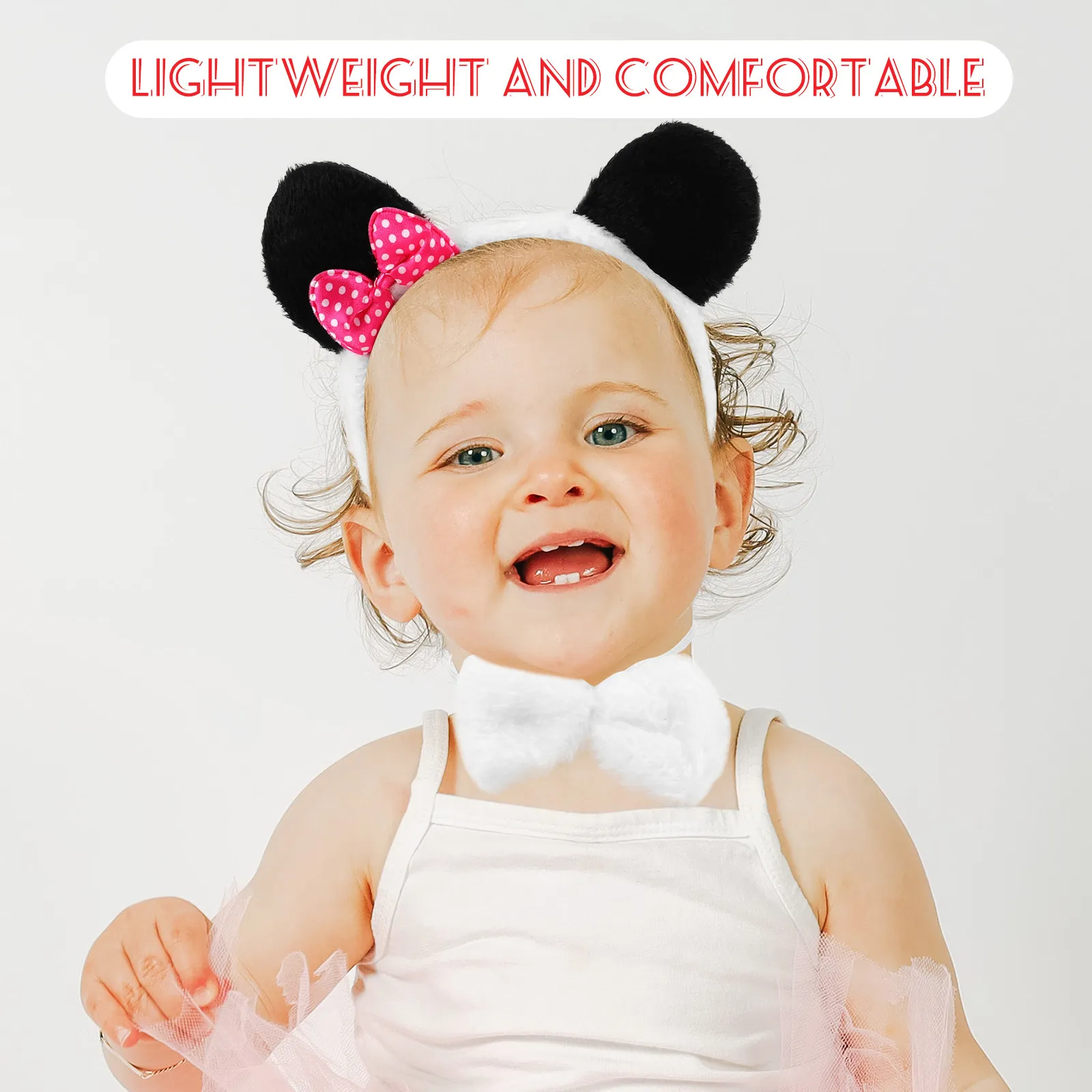 2 sets Panda-kostuumaccessoires Set hoofdband strikje staart voor rollenspel themafeesten Panda haaraccessoires