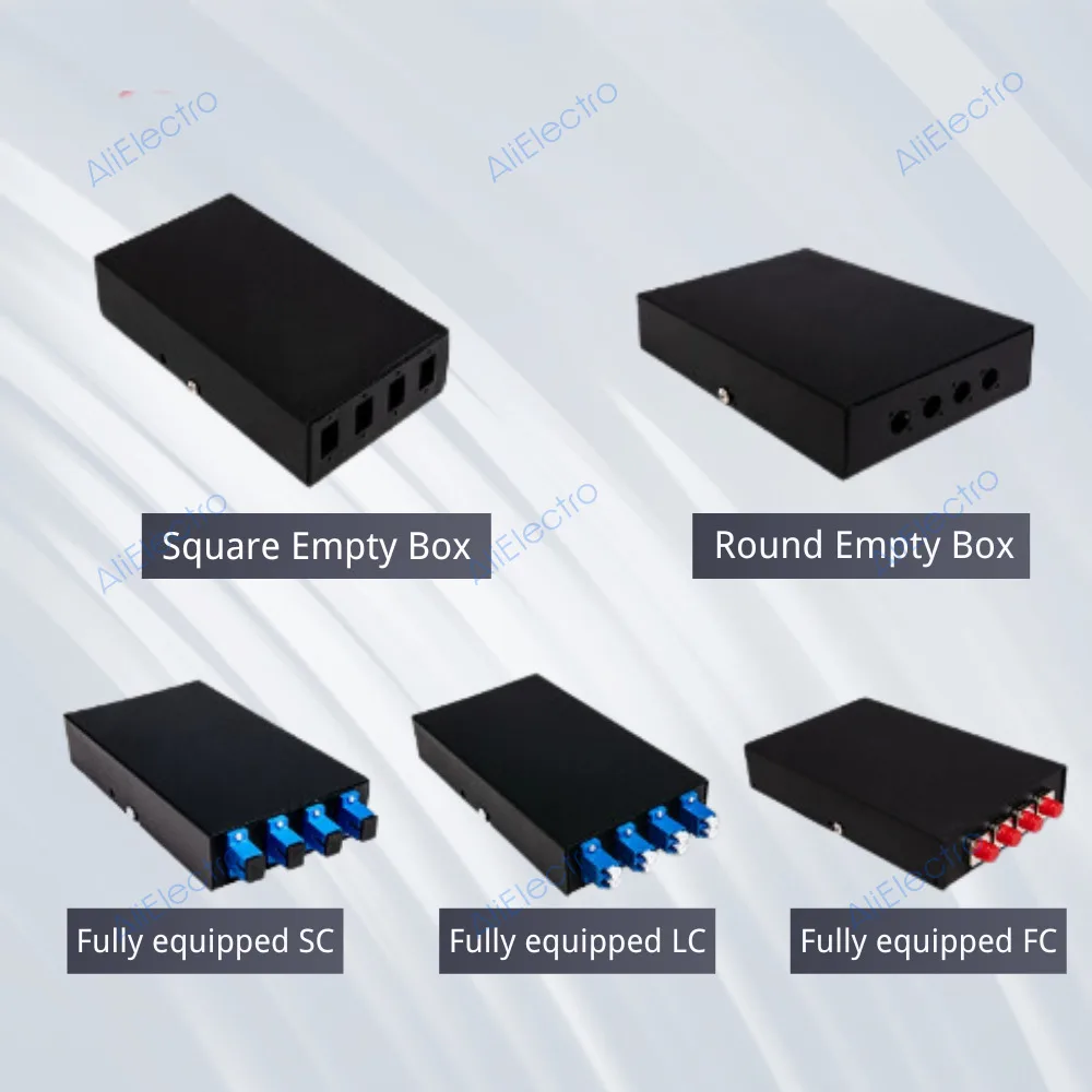 4 Port UPC Fiber Patch Panel Desktop Pigtail Optical Fiber Terminal Box with SC/FC/LC Pigtail