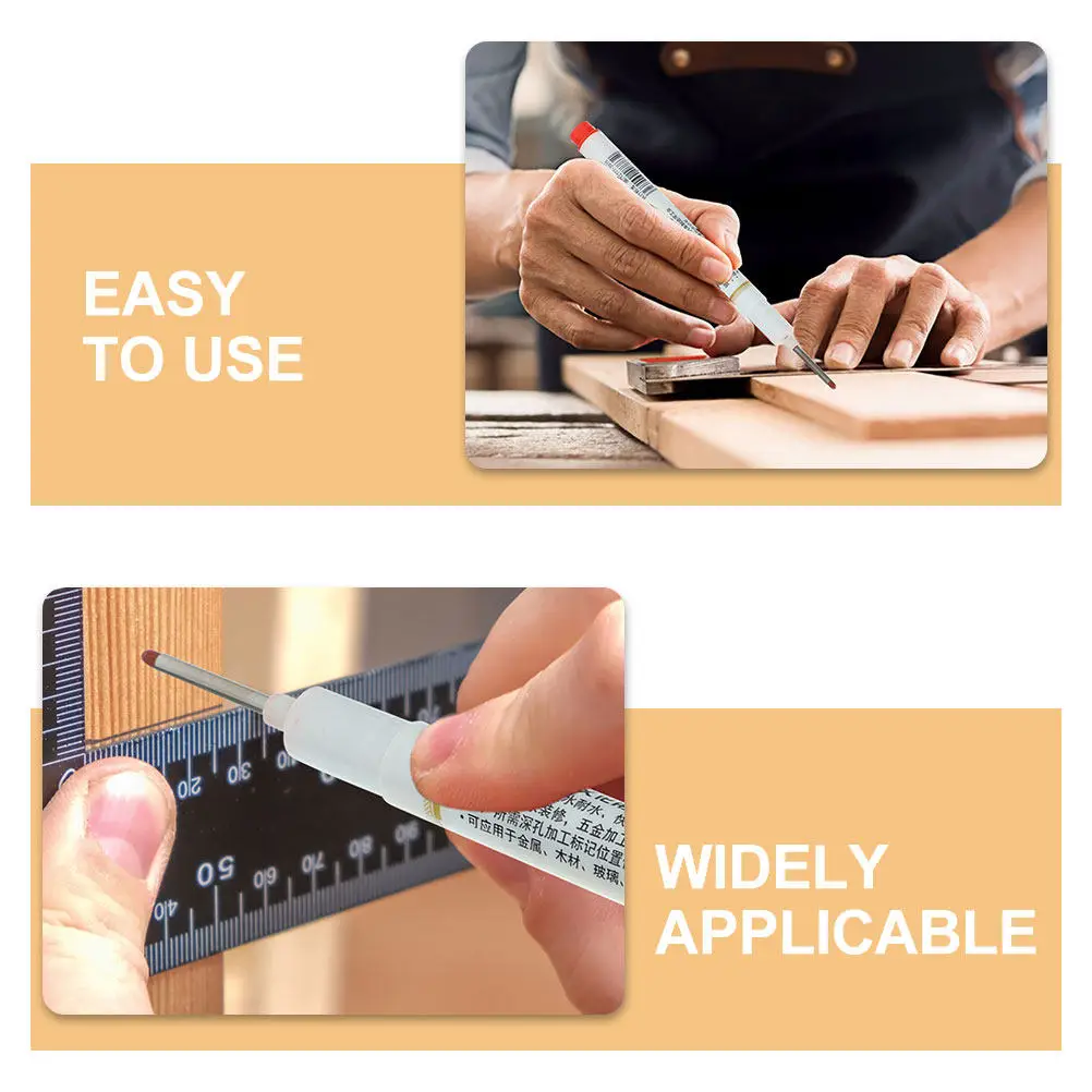 

5Pcs Marking Pens Long Nib Marker for Deep Hole Carpentry Wood Metal Markers Construction Paint Pens Long Nib Marker