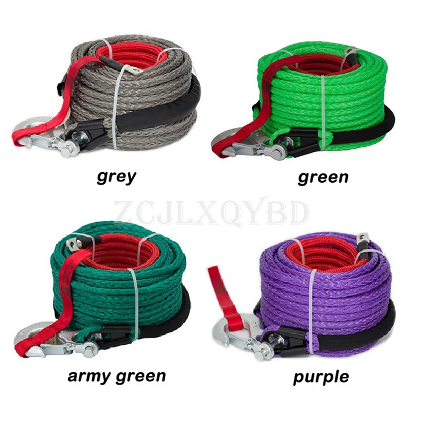 12mmx28m Synthetic Winch Rope Tow Car Off Road Trailer Strap Breaking Strength For ATV SUV Vehicle