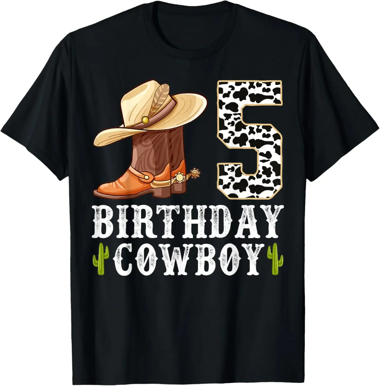 5th Birthday Cowboy Kid 5 Years Old Rodeo Lover Party T-Shirt