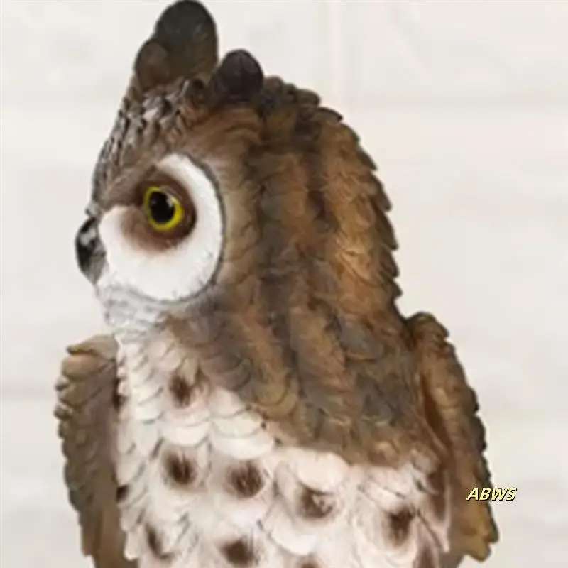 樹脂フクロウ像鳥の庭の彫刻アート置物装飾屋内/屋外芝生庭ポーチデスクトップ装飾品