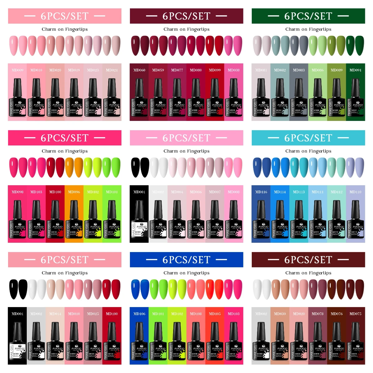 6 قطعة لتقوم بها بنفسك مانيكير جيل للأظافر مجموعة طلاء أظافر بولي HEMA الحرة UV LED شبه دائم مسمار الفن لصالون تزيين الأظافر جودة الورنيش عدة