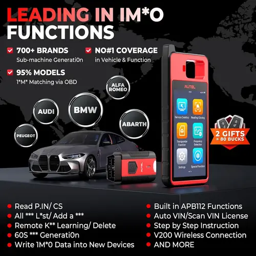 Imagen 2 del producto Autel MaxiIM KM100 llave Fob programador herramienta inmovilizador creación clave IMMO Chip de aprendizaje lectura escritura clonación PK AUTEL KM100E KM100X