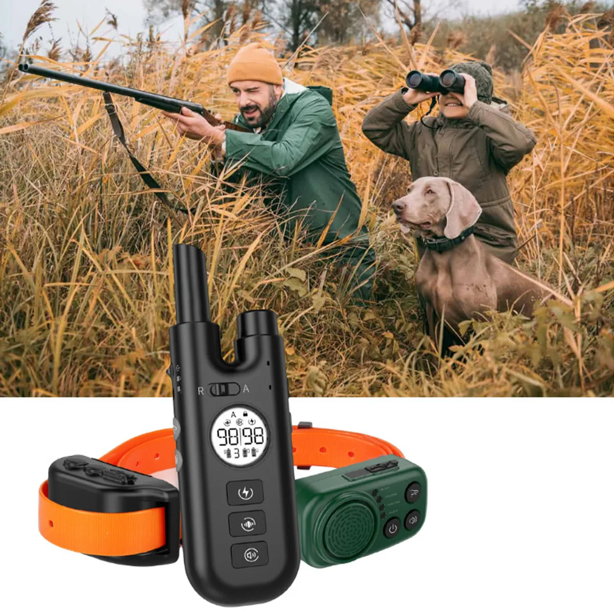

Multifunctional Dog Training Collar Remote control training+automatic bark stopping+hunting guidance 2600ft remote control Separ