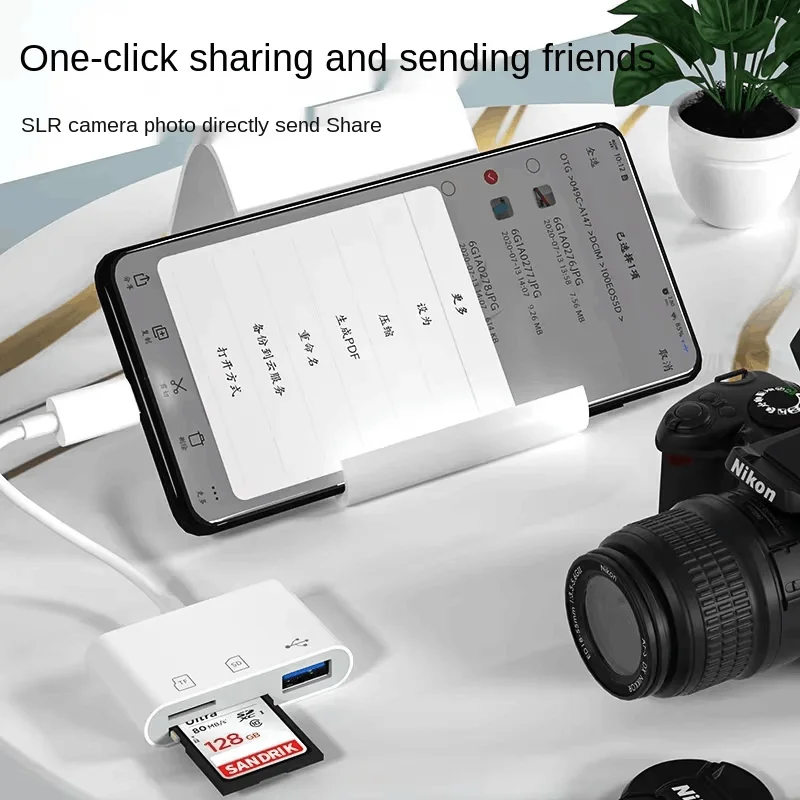 1-3 PCS Type C OTG Adapter TF/SD Card Reader For iPhone Xiaomi Oneplus POCO Cell phone Accessories 3 in 1 USB C to A Connector