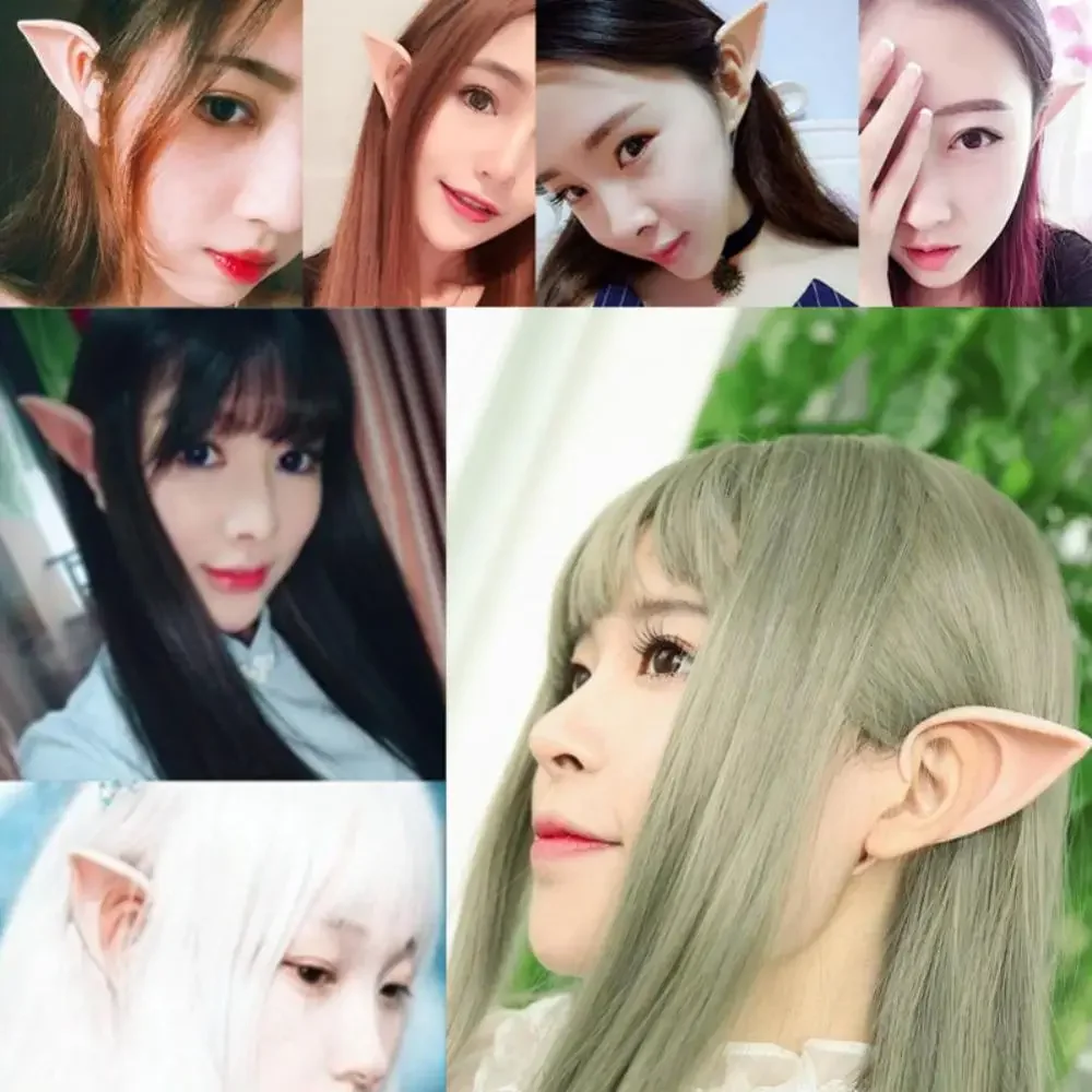 Cosplay Fairy Pixie Elf Ears Soft Vampire Ear Prop Angel Anime Party Dress Up Costume Accessories for Halloween Christmas