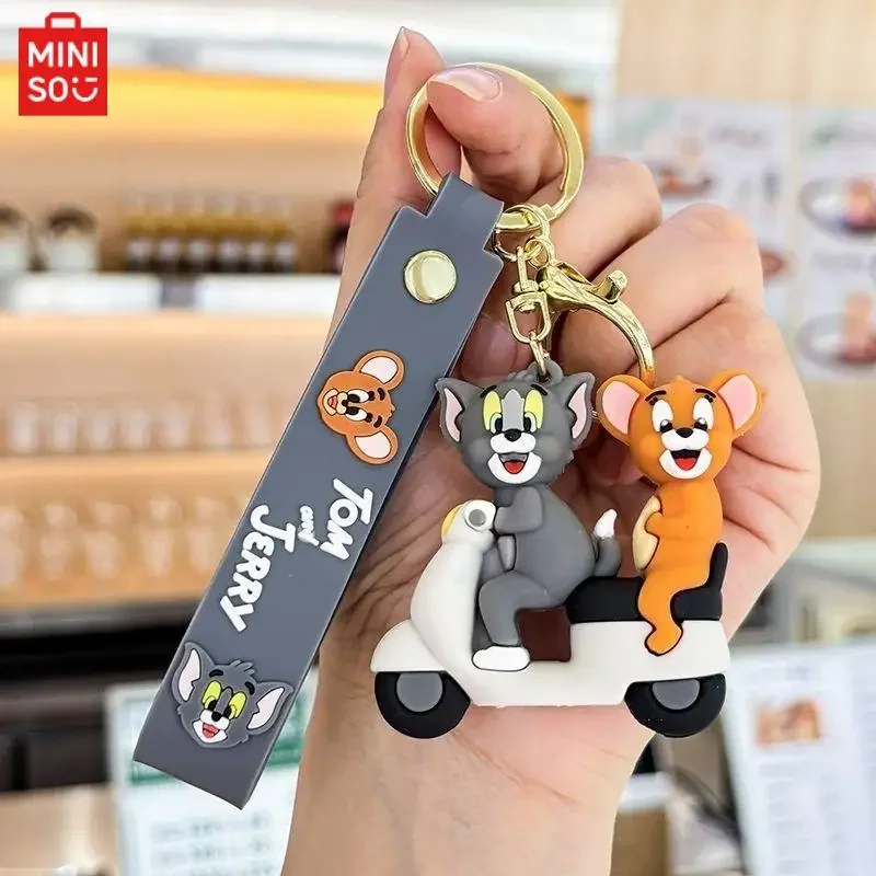 Miniso Kawaii Brelok Tom i Jerry Anime Cartoon Cute Tom Couple Pendant Cat and Mouse Backpack Decoration Christmas Gift Toys