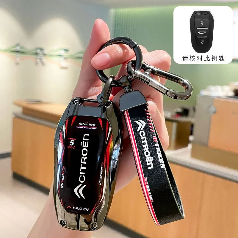 Neue Zink-legierung Leder Auto Fernbedienung Schlüssel Fall Abdeckung Shell Schlüsselbund Für Citroen C1 C2 C4 C6 C3-XR Picasso Grand DS3 DS5 Zubehör