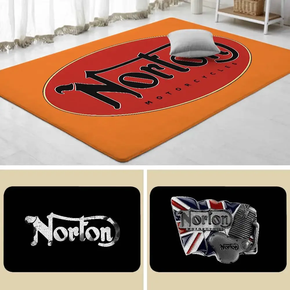 N-NORTONS دراجة نارية شعار الكلمة حصيرة الحمام ماصة حصيرة بسيطة باب الأوساخ مقاومة حصيرة المنزل المطبخ حصيرة القدم حصيرة دخول حصيرة
