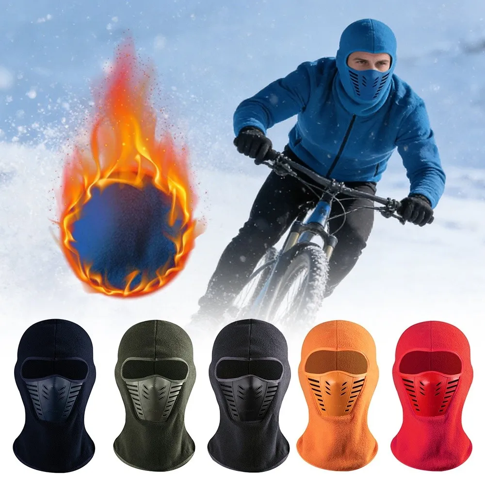 Polar Fleece Balaclava Ski Mask Full Face Neck Warmer Motorcycle Mask Windproof Headwear Bonnets Outdoor Skiing Accessories