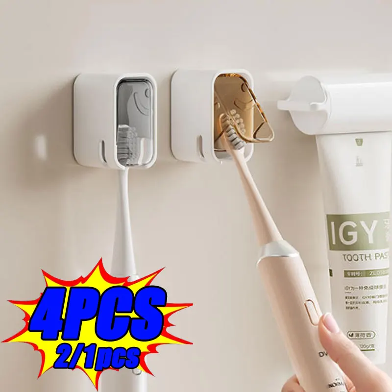 Toothbrush Rack Without Punching Bathroom Mouthwash Cup Brushing Cup Storage Wall-mounted Electric Toothbrush Rack Wholesale