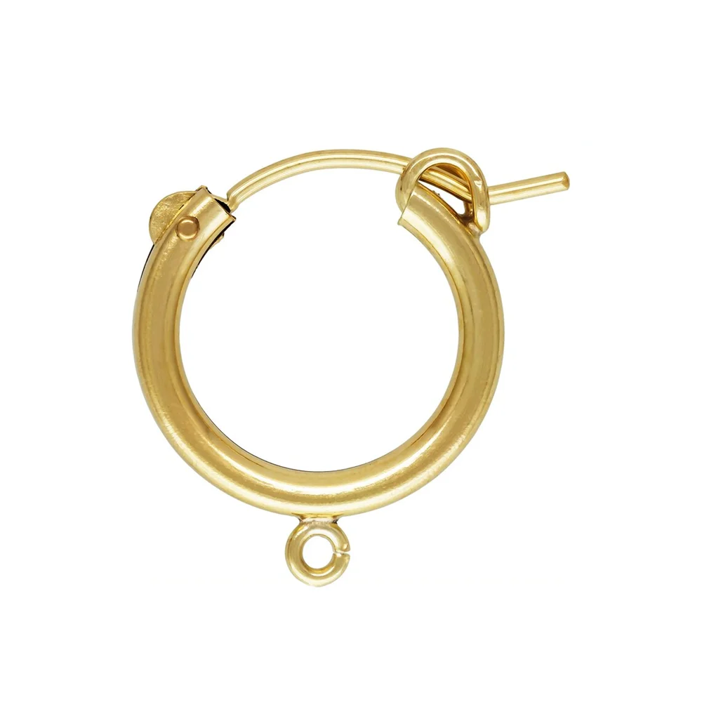 1 Pair Eurowire Hoop Earrings 13mm 15mm 19mm in 14K Gold Filled with Open Jump Ring
