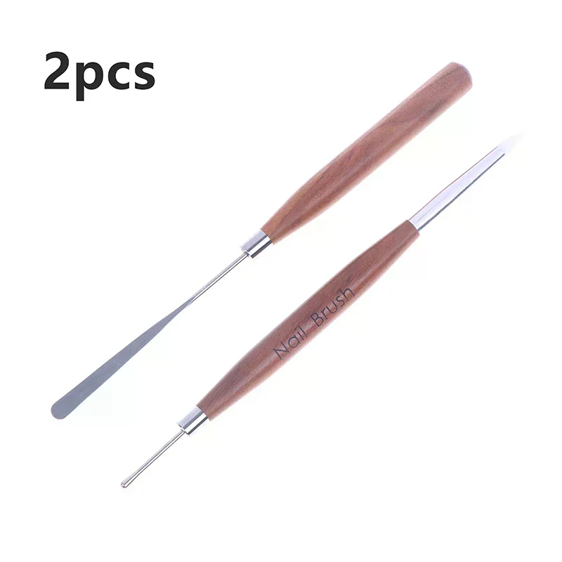

Professional Double-ended Silicone Head Carving Dotting Pen Sandalwood Handle Swirl Nail Painting Pen DIY Carving Pen Tool